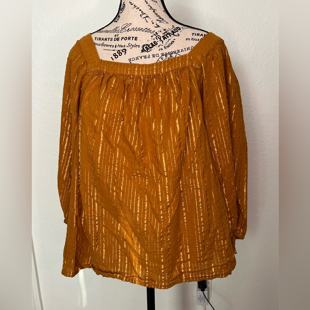 Lauren Conrad Gold Line Shimmery Top✨